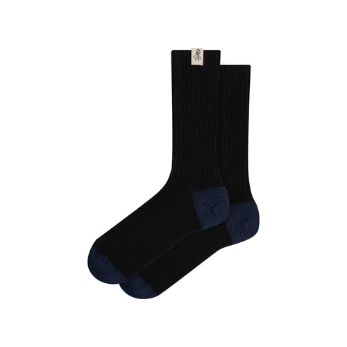 Chaussettes épaisses en Laine Française – Noir et Marine - Atelier Tuffery