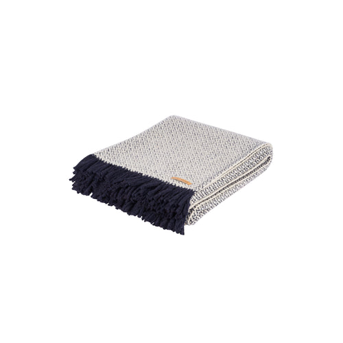 Plaid en Laine Naturelle de Lozère – Motif Cannage - Atelier Tuffery