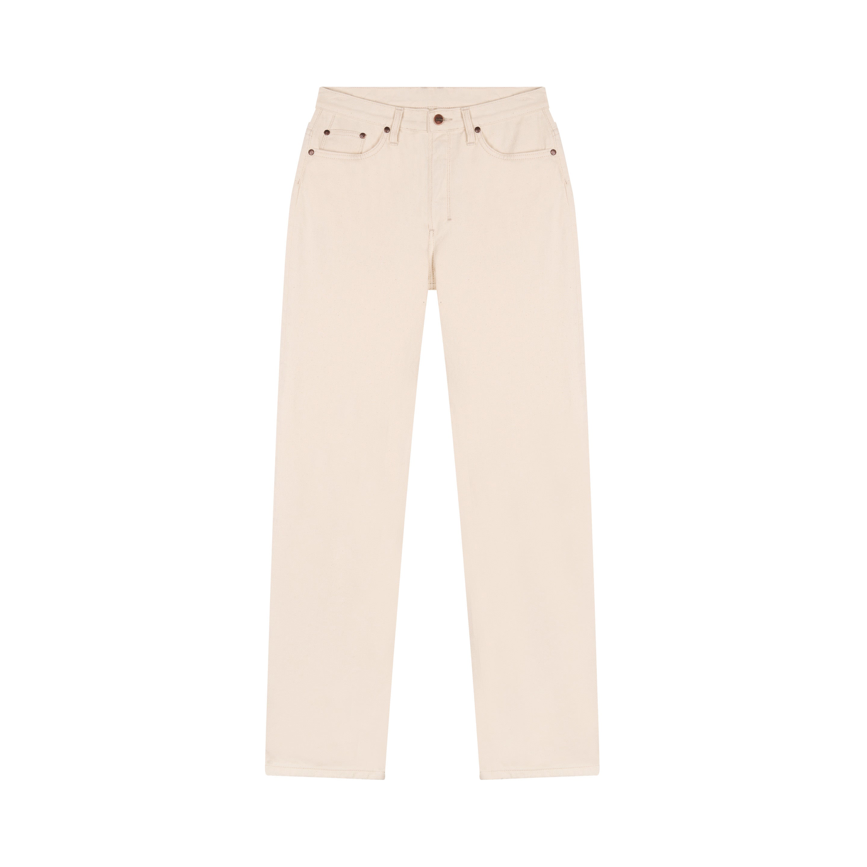 Jean femme droit taille haute Écru - Apolline | Atelier Tuffery
