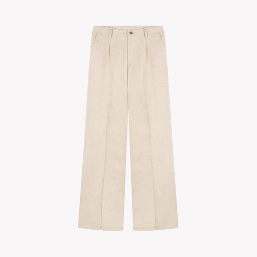 Pantalon femme large taille haute – Chanvre Naturel - Gabi - Atelier Tuffery