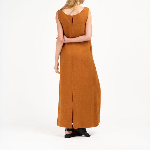 Robe longue Rouille en Lin - Suzanne - Atelier Tuffery