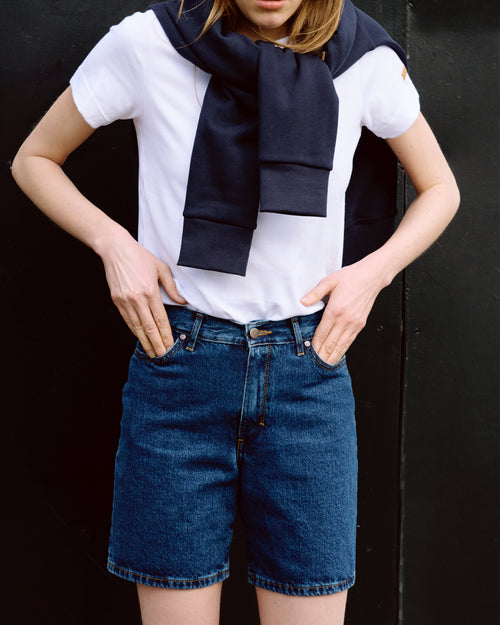Short femme taille haute en jean Stonewashed - Aimé - Atelier Tuffery