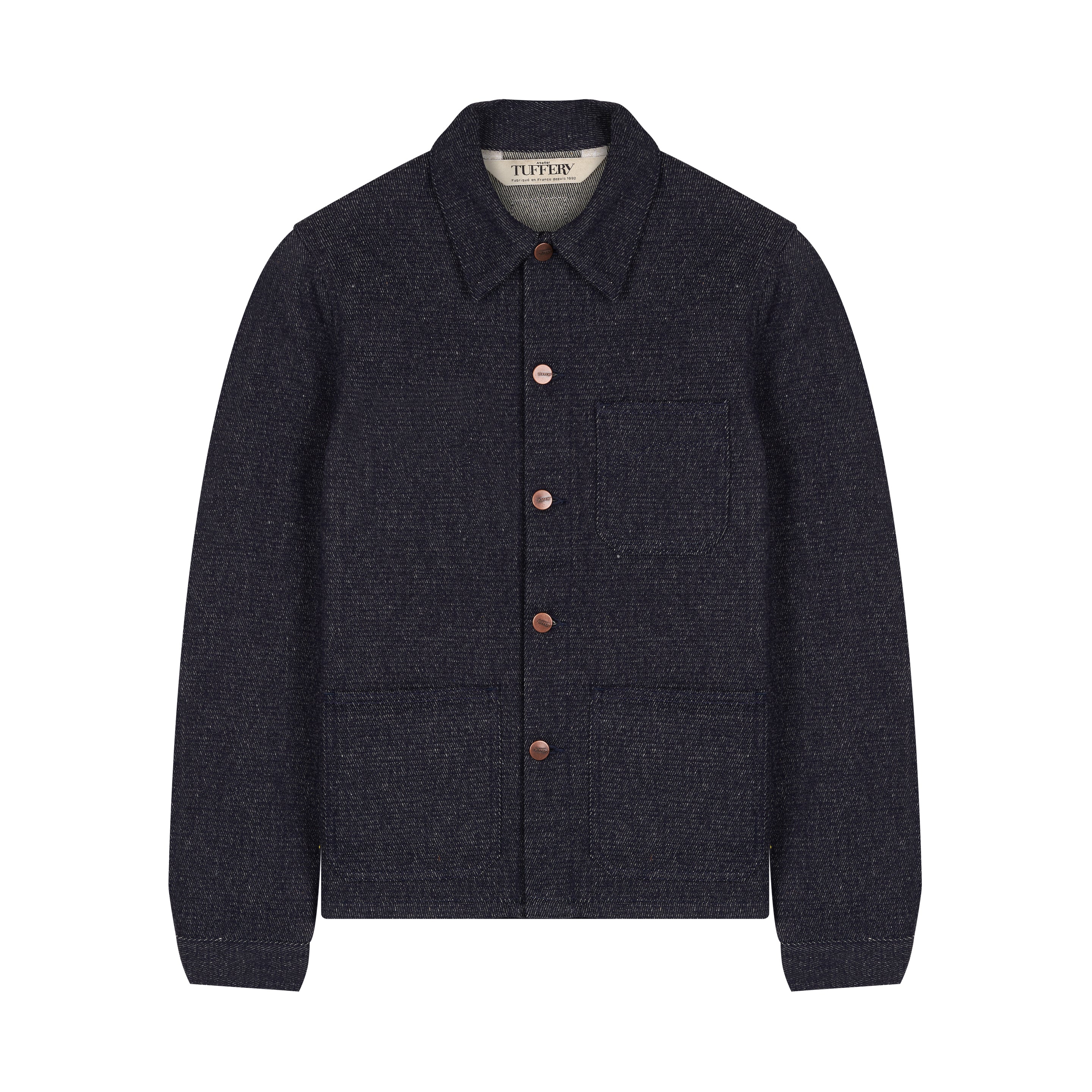 Veste femme en jean Laine Française - Méjean | Atelier Tuffery